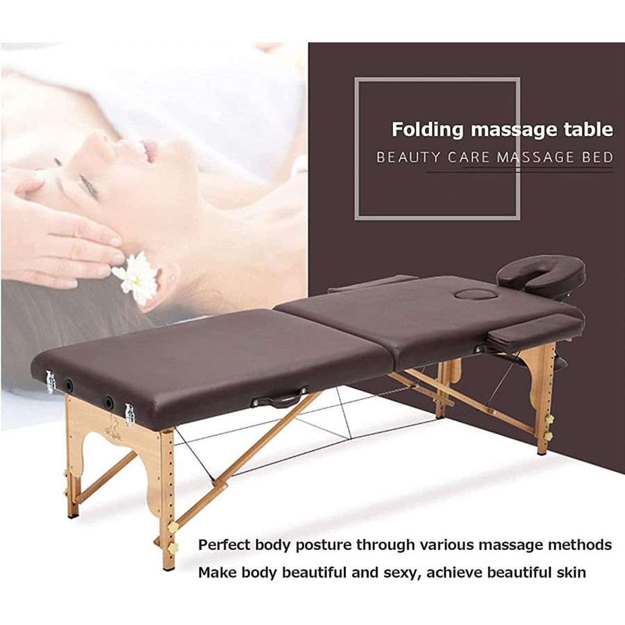 Beauty Salon Solid Wooden Legs Foldable Adjustable Massage Bed